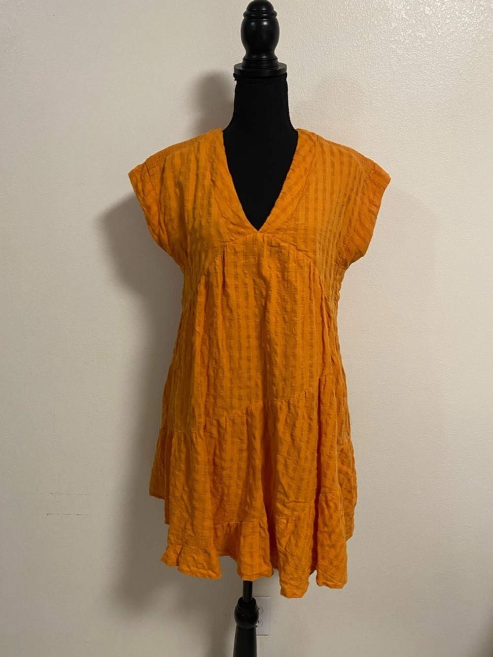 Maeve Dress Women’s Size XS Orange Juliet Tiered Tunic Dress Gauzy Material